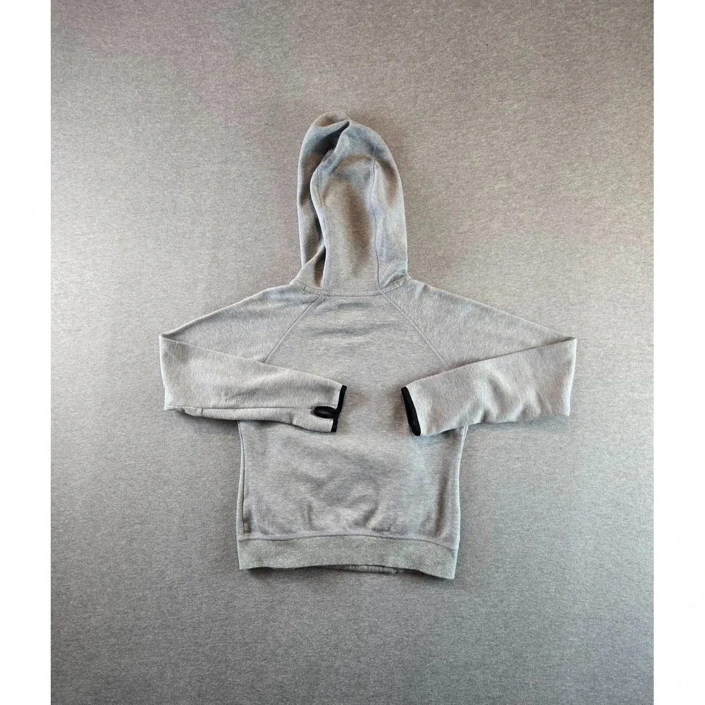Nike Tech Hoodie Womens Small Grey Heathered Fleece Funnel Sweatshirt 642663‎